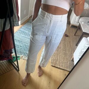 Banana Republic White Cropped Pants